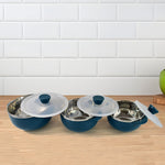 Microwave-safe serving bowls by Apex in three different sizes