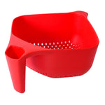 Compact lightweight plastic strainer bowl with smooth interior