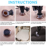 Comfortable inflatable car bed with two pillows, perfect for back seat relaxation.