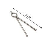 Detailed view of the 8mm thick Ganesh kitchen tongs, emphasizing durability and rust-free finish.