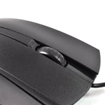 Side profile of the Compshop X2 Wired Optical Mouse, emphasizing its contoured shape.