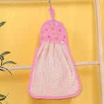 Microfiber kitchen towel hanging beside wash basin for easy access