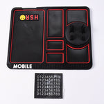 Multifunctional car dashboard mat used as mobile phone holder and storage pad