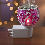 Decorative purple crackle mosaic glass aroma diffuser lamp for home fragrance
