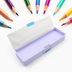 Front view of a vibrant cartoon pencil case for kids' school supplies.