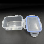 Overview of the 3-piece food storage container set with their locking lids.