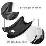 Beard apron efficiently capturing all hair clippings during a precise beard trim.