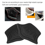 Pair of Heel Cushion Pads laid out next to a pair of shoes, ready for insertion to provide foot comfort.
