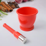 Top view of heavy duty unbreakable plastic khal batta set kitchen essential tool