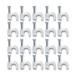 Durable plastic cable clip with steel nail for wall-mounted cable management