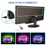 Detailed view of the 3-meter RGB LED strip lights with adhesive backing.