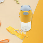 Wide-mouth design of the plastic water bottle making it easy to fill and clean.