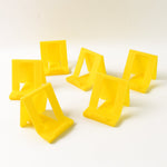 Portable plastic mobile phone stand folded flat for easy storage