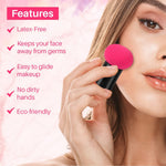 Professional foundation blending makeup sponge puff with handle