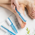 Close-up of natural pumice stone surface on foot scrubber for exfoliation