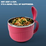 Apex noodle bowl used for lunch, showcasing microwave-safe design