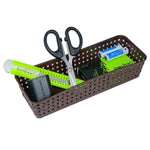 Six pieces of the versatile desk organizer tray set in various sizes.