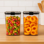 Stackable 1200 ML food storage containers with secure clip-lock lids for kitchen
