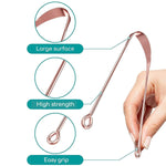 Copper tongue scraper as an essential oral health tool for fresh breath.