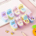 A fun toilet pencil sharpener set, showcasing its unique design.