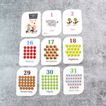 Classroom style counting cards with visual aids for preschool kids