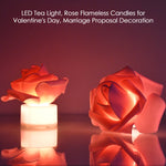Decorative rose petal LED tealight candle for home ambiance