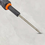 Multi-functional precision screwdriver set with gold-plated tips ready for use.