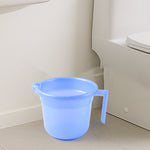 Side view of sturdy unbreakable plastic bath mug 1000ML