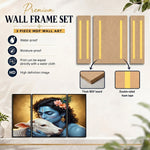 Religious cow Krishna wall art framed for home decoration