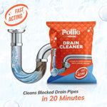 Drain Master branded sachet of fast-acting drain cleaner powder