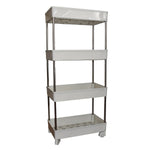 Flexible 4 layer kitchen storage rack with steel and plastic