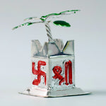 Side view of the auspicious Tulsi Idol on its square pedestal.