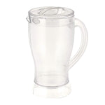 Lemon jug with clear body and spill-resistant lid for fresh drinks