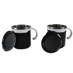 Mocha mug set in an office setting, perfect for hot beverages at work.