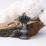 Shiva Lingam metal keychain with sturdy keyring for car and bike keys