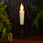 LED candle light with flameless glow in elegant holder for home decoration