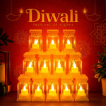 12-piece set of LED storm lantern decorative battery-operated lights