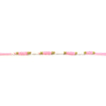 Pink & White Thread Rakhi with packaging