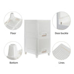 Colorful storage drawers ideal for organizing toys and art supplies in a child's room.