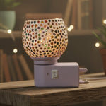 Elegant star pattern mosaic glass plug-in night lamp ideal for home décor