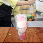 Close-up of stretchable faucet extender highlighting built-in filter