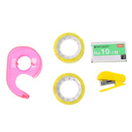 Multi grip tools for easy stapling and taping in versatile stationery kit