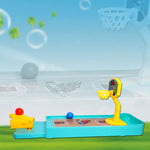 A hand launching a ball in the Finger Basketball Game, demonstrating gameplay.