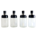 4-piece transparent jar set designed for storing salt, sugar, and spices neatly
