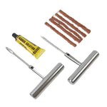 Compact and portable tyre repair kit, ideal for emergency use.