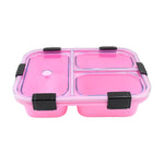 Top-down view of the durable plastic lunch box, ideal for portion control.
