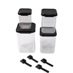Hand holding plastic air tight container to show airtight locking lid