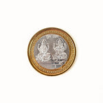 Festive gold-silver Lakshmi Ganesh souvenir coin for religious occasions