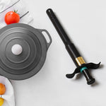 Angled view of the black stainless steel Gas Lighter for Stove by CookAura.
