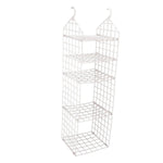 The multipurpose clothes storage rack efficiently holding scarves and ties inside a closet.